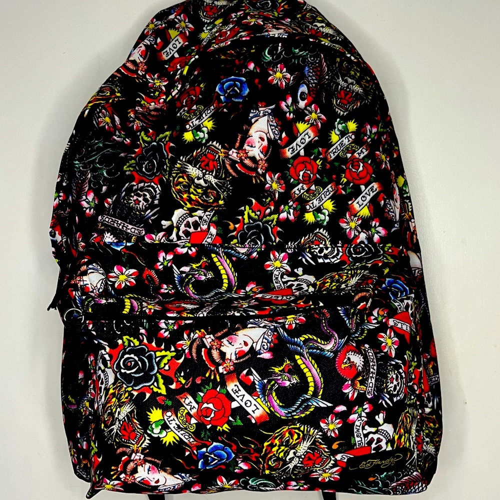 Beautiful Vintage Ed Hardy by Christian Audigier backpack LIKE NEW!